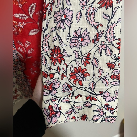 J. Jill One Pocket Shirred Back Button Down Long Sleeve Shirt Size 4X NWT Boho - Picture 8 of 12